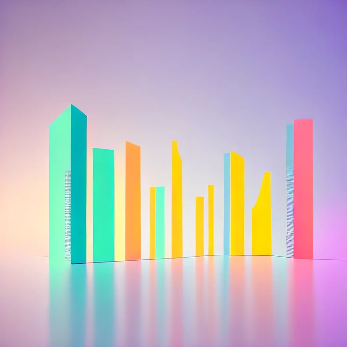 Abstract digital growth chart representing trending statistics.
